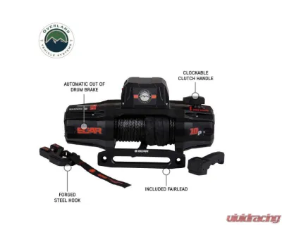 Overland Vehicle Systems SCAR 10S - 10K Lbs Winch w/ Synthetic Rope - 19099901