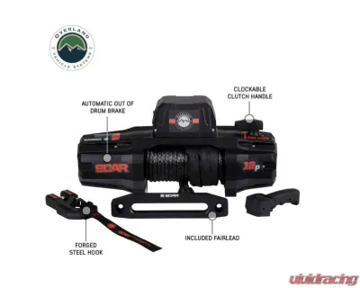 Overland Vehicle Systems SCAR 12S  - 12K Lbs Winch w/ Synthetic Rope - 19129901