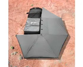 Overland Vehicle System Nomadic Awning 270 Dark Gray Cover w/ Black Transit Cover Passenger Side & Brackets