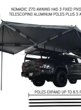 Overland Vehicle System Nomadic Awning 270 Dark Gray Cover w/ Black Transit Cover Passenger Side & Brackets                                     - 19529907 - Image 10