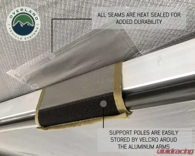 Overland Vehicle System Nomadic Awning 270 Dark Gray Cover w/ Black Transit Cover Passenger Side & Brackets - 19529907