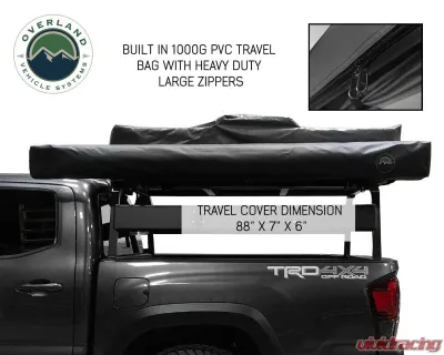 Overland Vehicle System Nomadic Awning 270 Dark Gray Cover w/ Black Transit Cover Passenger Side & Brackets - 19529907