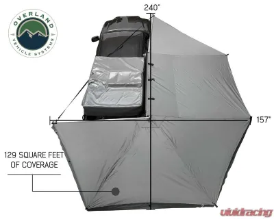 Overland Vehicle System Nomadic Awning 270 Dark Gray Cover w/ Black Transit Cover Passenger Side & Brackets - 19529907