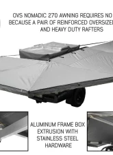 Overland Vehicle System Nomadic Awning 270 Dark Gray Cover w/ Black Transit Cover Passenger Side & Brackets                                     - 19529907 - Image 8