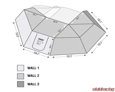 Overland Vehicle Systems XD Nomadic 270 Degree Awning Walls Passenger Side Awning Wall 1 - 19690004