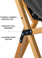 Overland Vehicle Systems Kick It Camp Chair - Wood Base & Storage Bag                                     - 30100041 - Image 3