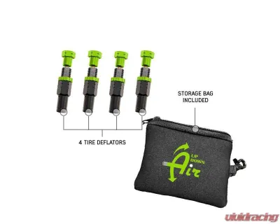 Overland Vehicle System 4 Piece PSI 10-30lbs Adjustable Tire Deflator Kit & Storage Bag - 97-9903