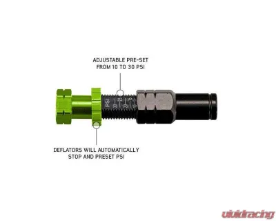 Overland Vehicle System 4 Piece PSI 10-30lbs Adjustable Tire Deflator Kit & Storage Bag - 97-9903