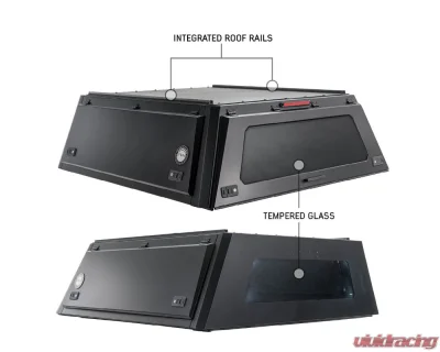 Overland Vehicle Systems Expedition Truck Cap w/ Full Wing Doors, Front And Rear Windows & 3rd Brake Light Toyota Tundra 5.5 ft Bed 2007-2021 - 70100021