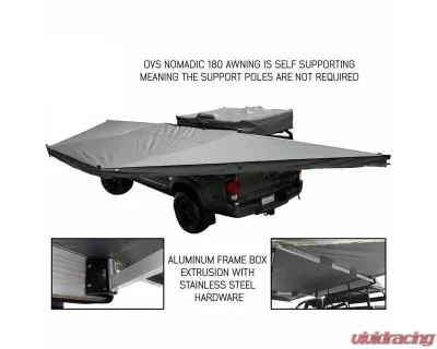 Overland Vehicle System Dark Grey Black Travel Cover Universal HD Nomadic 180 Awning - 19609907