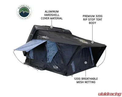 Overland Vehicle System Grey Body & Black Rainfly XD Everest Cantilever Aluminum Roof Top Tent - 18489902