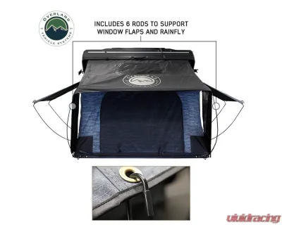 Overland Vehicle System Grey Body & Black Rainfly XD Everest Cantilever Aluminum Roof Top Tent - 18489902