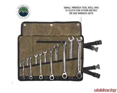 Overland Vehicle System Small Wrench Tool Roll #16 Waxed Canvas 12 Slot Storage Bag - 21209941
