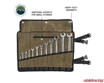 Overland Vehicle System Small Wrench Tool Roll #16 Waxed Canvas 12 Slot Storage Bag - 21209941