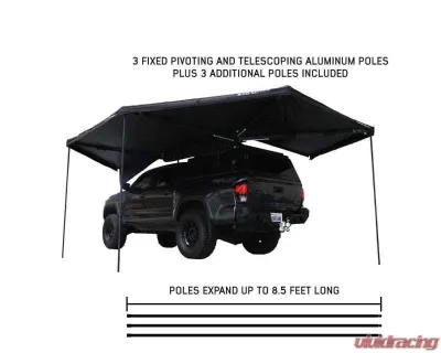 Overland Vehicle System  XD Nomadic 270 Awning with Lights & Black Out Passenger Side Grey Hex No Brackets No Hardware - 18179929