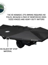 Overland Vehicle System XD Nomadic 270 Awning W/Lights & Black Out Passenger Side - No Brackets                                     - 18179919 - Image 2