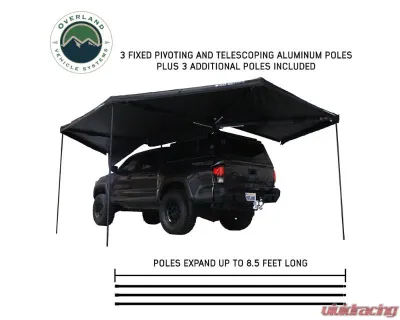 Overland Vehicle System XD Nomadic 270 Awning W/Lights & Black Out Passenger Side - No Brackets - 18179919