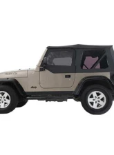 Overland Vehicle System Black Diamond Replacement Soft Top w/ Tinted Upper Doors Jeep TJ Jeep Wrangler 1997-2006                                     - 14010135T - Image 2