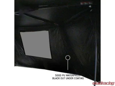Overland Vehicle System XD Nomadic 180 Awning Wall w/ Door & Windows, Universal Black Body Black Trim w/ Storage Bag - 18159929
