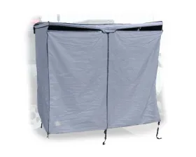 Overland Vehicle System HD Nomadic Shower Quick Deploying Double Shower, 42inch x 84inch Grey Body Green Trim w/ Black Travel Bag