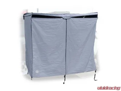 Overland Vehicle System HD Nomadic Shower Quick Deploying Double Shower, 42inch x 84inch Grey Body Green Trim w/ Black Travel Bag - 18199910