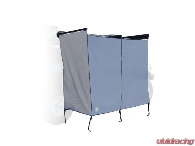 Overland Vehicle System HD Nomadic Shower Quick Deploying Double Shower, 42inch x 84inch Grey Body Green Trim w/ Black Travel Bag - 18199910