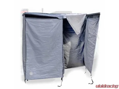 Overland Vehicle System HD Nomadic Shower Quick Deploying Double Shower, 42inch x 84inch Grey Body Green Trim w/ Black Travel Bag - 18199910
