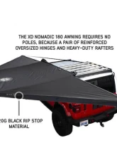 Overland Vehicle System XD Nomadic 180 Awning, Universal Fit, Black Body & Trim, Includes Travel Bag                                     - 19609927 - Image 3