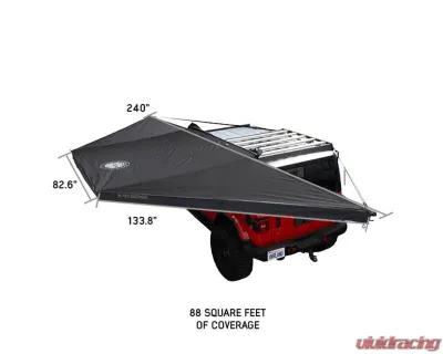 Overland Vehicle System XD Nomadic 180 Awning, Universal Fit, Black Body & Trim, Includes Travel Bag - 19609927