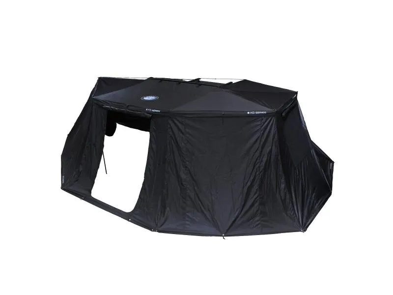 Overland Vehicle System XD Nomadic 270 Awning Wall 1 w/ Black Out, Driver Side Grey Hex Black Trim w/ Storage Bag - 19690023