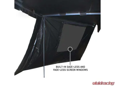 Overland Vehicle System XD Nomadic 270 Awning Wall 1 w/ Black Out, Driver Side Grey Hex Black Trim w/ Storage Bag - 19690023