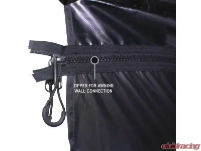 Overland Vehicle System XD Nomadic 270 Awning Wall 1 w/ Black Out, Passenger Side Grey Hex Black Trim w/ Storage Bag - 19690024