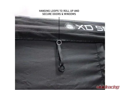 Overland Vehicle System XD Nomadic 270 Awning Wall 1 w/ Black Out, Passenger Side Grey Hex Black Trim w/ Storage Bag - 19690024