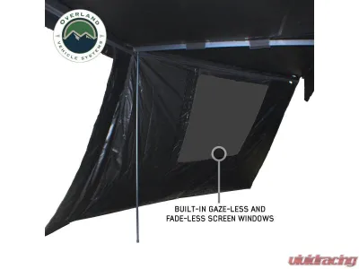 Overland Vehicle System XD Nomadic 270 Awning Wall 3 w/ Black Out, Driver Side Grey Hex Black Trim w/ Storage Bag - 19690027