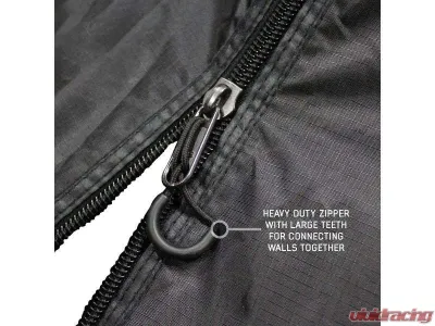 Overland Vehicle System XD Nomadic 270 Awning, Lights, Black Out, Wall Kit Driver Side Grey Hex Black Trim & Black Travel Cover - 19690029