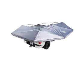 Overland Vehicle System Driver Side XD Nomadic 270 Awning with Lights, Black Out Grey Hex, Black Trim