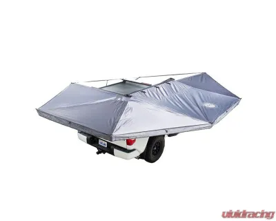 Overland Vehicle System Driver Side XD Nomadic 270 Awning with Lights, Black Out Grey Hex, Black Trim - 19690021