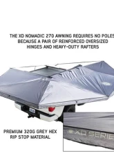 Overland Vehicle System Driver Side XD Nomadic 270 Awning with Lights, Black Out Grey Hex, Black Trim                                     - 19690021 - Image 2