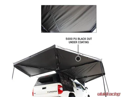 Overland Vehicle System Driver Side XD Nomadic 270 Awning with Lights, Black Out Grey Hex, Black Trim - 19690021
