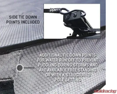 Overland Vehicle System Driver Side XD Nomadic 270 Awning with Lights, Black Out Grey Hex, Black Trim - 19690021