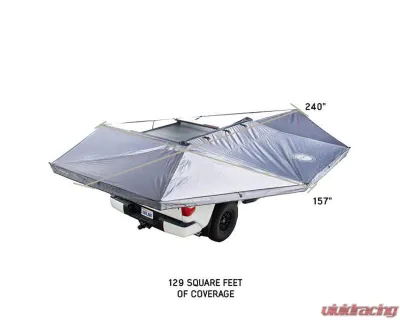 Overland Vehicle System Driver Side XD Nomadic 270 Awning with Lights, Black Out Grey Hex, Black Trim - 19690021