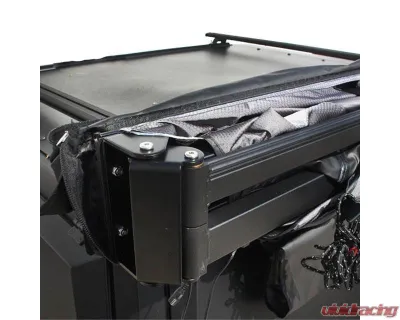 Overland Vehicle System Driver Side XD Nomadic 270 Awning with Lights, Black Out Grey Hex, Black Trim - 19690021