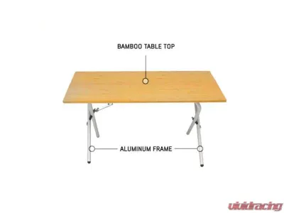 Overland Vehicle System Kick It Bi-Fold Camp Table Wood Base & Storage Bag - 30100031
