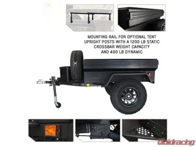 Overland Vehicle System Off Road Trailer Military Style w/ Full Articulating Suspension 6x5.5 Bolt Pattern w/ Tires, Wheels and Brake Controller - 70100030