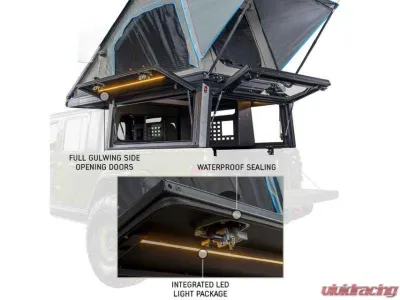 Overland Vehicle System MagPak Camper w/ Tent, Lights, Rear Molle Panel Side Tie Downs Front & Rear Windows Toyota Tacoma 2024-2025 - 70100125