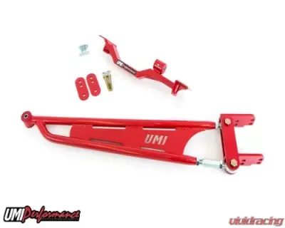 UMI Performance Tunnel Brace Mounted Torque Arm Long Tube Header Set-ups Mild Steel Red GM F-Body 1993-2002 - 2202-R