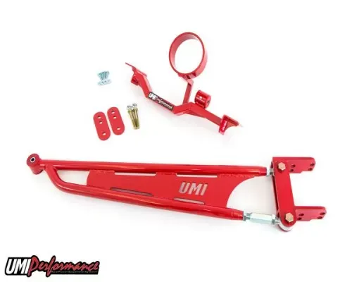 UMI Performance Tunnel Brace Mounted Torque Arm w/ DSL Long Tube Header Set-ups Mild Steel Red GM F-Body 1993-2002 - 2203-R
