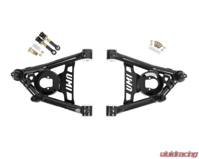 UMI Performance Black Tubular Front Lower A-Arms Delrin Bushings GM A-Body 1964-1972 - 4032-B