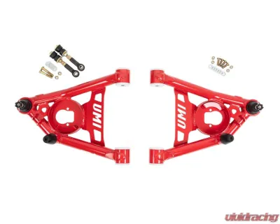 UMI Performance Red Tubular Front Lower A-Arms Delrin Bushings GM A-Body 1964-1972 - 4032-R