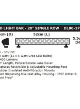 Dobinsons 4X4 20" Single Row 5400 Lumens 60 Watts Led Light Bar                                     - DL80-3761 - Image 3